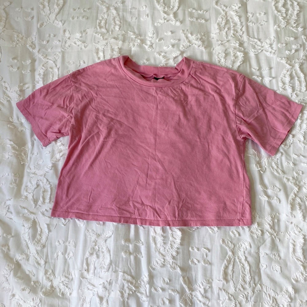 Pink cropped T-shirt